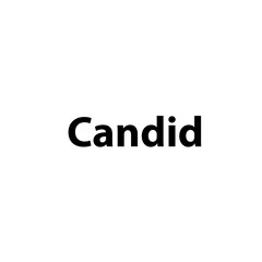 Candid &mdash;Simple Bold Text, Isolated on Black Background