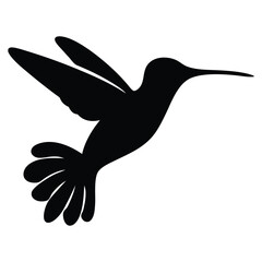 Obraz premium Minimalist Hummingbird Silhouette Vector Art
