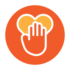 Volunteer Symbol Vector Glyph Two Colors Icon Design