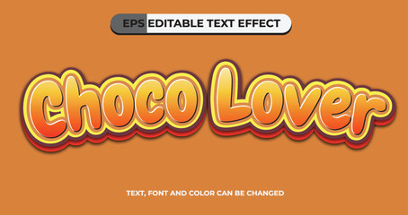 Choco Lover Editable Vector Text Effect