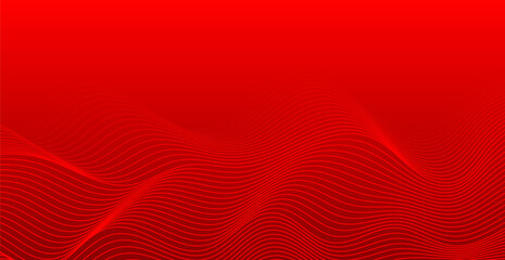 Red Wave Lines Pattern  Background. Technology Banner. Vector Illustration. Abstract Business Wallpaper