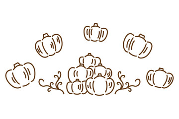 かわいいカボチャのイラストセット