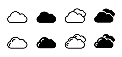 Obraz premium Cloud icon. Vector illustration of a weather or data storage symbol. Represents sky, forecast, and cloud computing concepts. Suitable for technology and environmental designs.