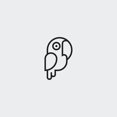 Parrot icon logo flat vector design
