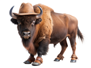 american bison isolated on white