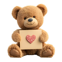 Obraz premium Teddy bear sitting with a Children's Day greeting card, Cute Teddy Bear Sitting with a Children’s Day Greeting Card – Festive Celebration Scene 