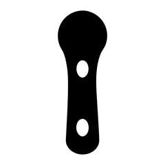 Black silhouette of an abstract object with two holes and rounded top
