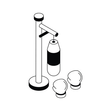 recommend clip art: Gym punching bag icon designed in isometric style