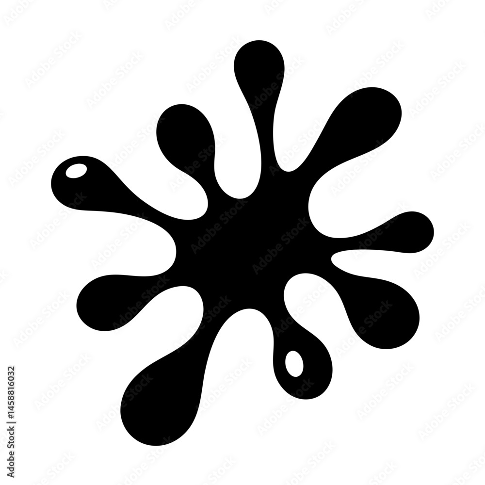 Poster abstract black ink splatter graphic on white background design element vector