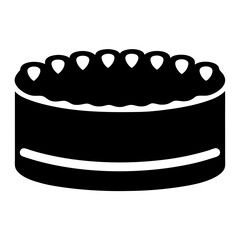 Detailed silhouette image of a frosted layer cake on a plate