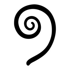 Elegant black spiral vector illustration on a white background, isolated design
