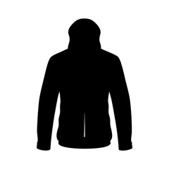 Silhouette of a hooded sweatshirt on a white background apparel illustration