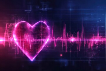 Digital heart beat graphic