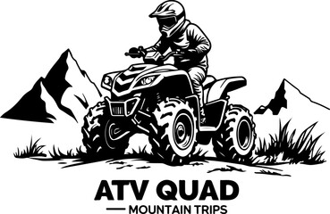 Mountain Adventure ATV Quad Rider Emblem