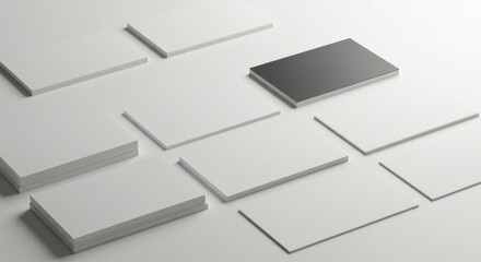 White and Black Business Cards Mockup