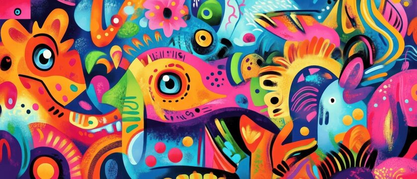 Vibrant Fiesta: A Kaleidoscope of Colorful Creatures