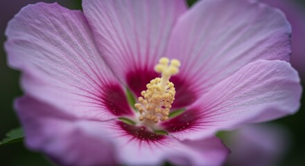 Obraz premium Close Up Pink Hibiscus Flower Macro Photography
