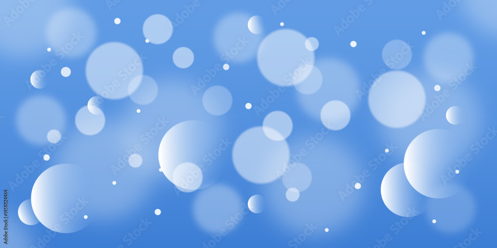 Poster blue circle light bokeh with soft gradient abstract background