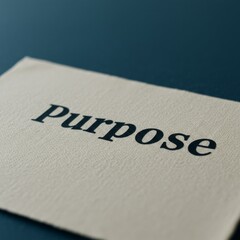 Beige Fabric with Dark Blue Purpose Text
