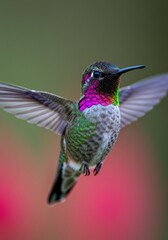 Fototapeta premium Closeup of a Vibrant Hummingbird in Flight