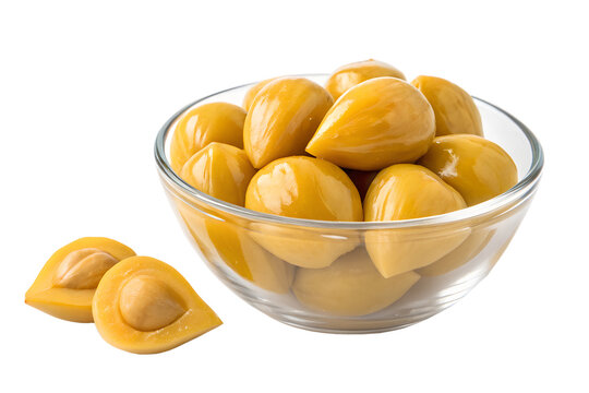 A glass bowl of Canistels png image .