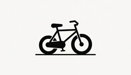 Fototapeta premium Stylized line art bicycle illustration in black on white background 