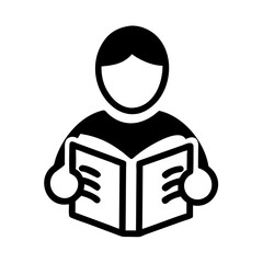 reading book , white background, minimalist design 