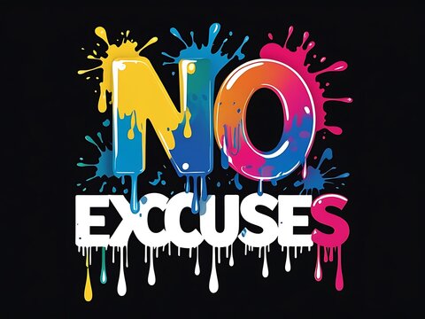 Motivational graphic design -  No Excuses