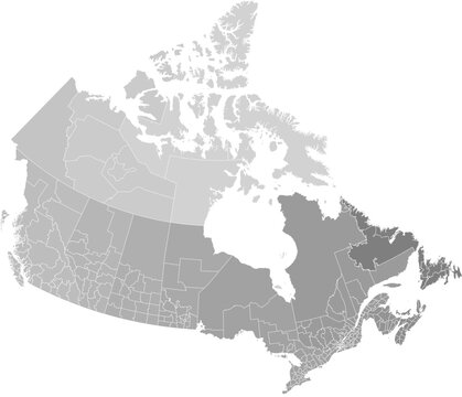 Canada administrative vector map with census division boundaries (PPT-compatible & fully editable)