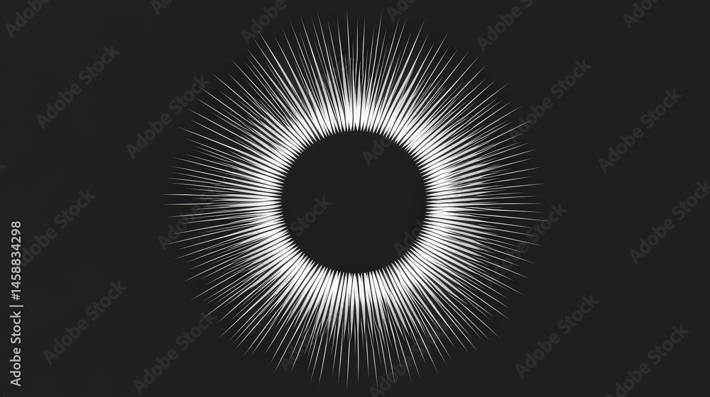 Poster a circular vector pattern of sun rays, designed with sharp geometric edges, creating an abstract rep