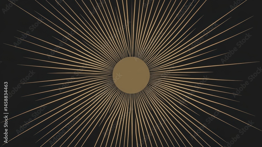 Poster a circular vector pattern of sun rays, designed with sharp geometric edges, creating an abstract rep