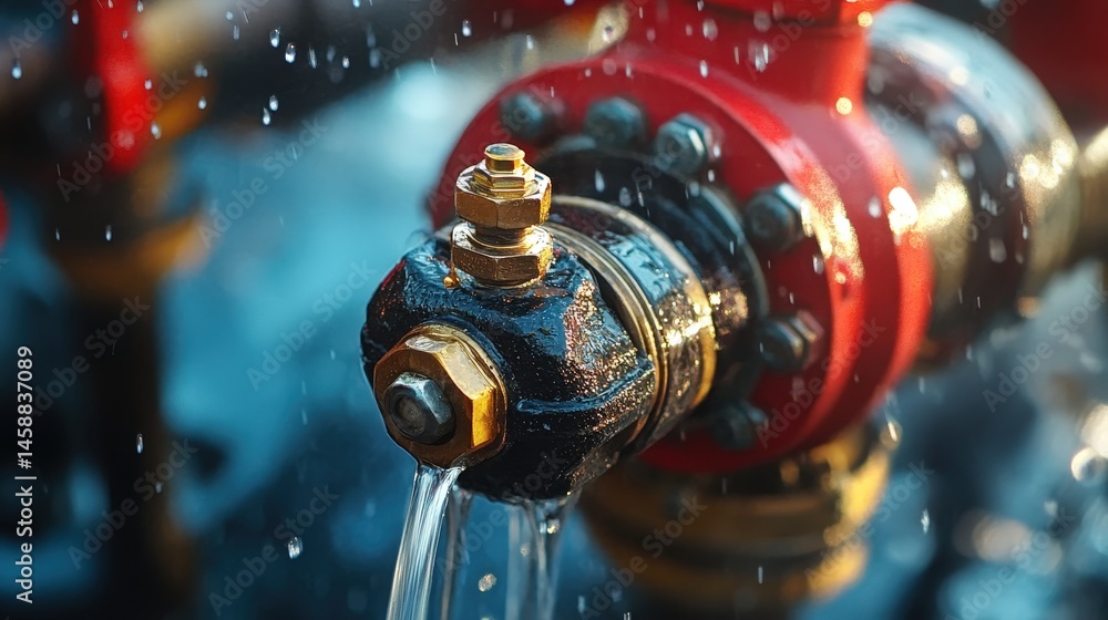 Aufkleber a close-up of a fire sprinkler head, showing the intricate design and trigger mechanism that activat