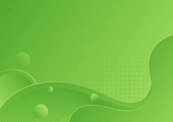 Abstract green gradient background with circles and halftone dots.