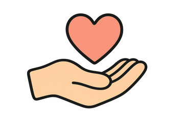 Obraz premium Hand Holding Heart Symbolizing Care, Love, and Compassion