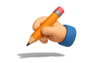 Hand Holding Pencil Drawing on Blank Surface for Creative Projects