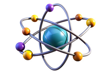 Atom Model PNG: Science Education, Physics Diagram, Chemistry Illustration, Learning Resource, Scientific Graphic