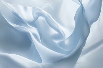 Obraz premium Soft blue silk fabric flowing gently in the light, creating an ethereal atmosphere of serenity and elegance