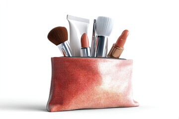 Pouch makeup isolated on white background