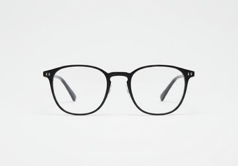 Fototapeta premium Stylish Black Round Eyeglasses Modern Frame Fashionable Eye Wear Designer Optics Clear Lens