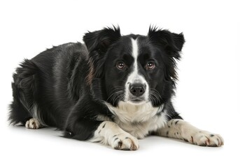 Fototapeta premium Adorable Black and White Border Collie Dog Puppy Pet Animal Cute Happy Sweet Loyal Fluffy Mammal