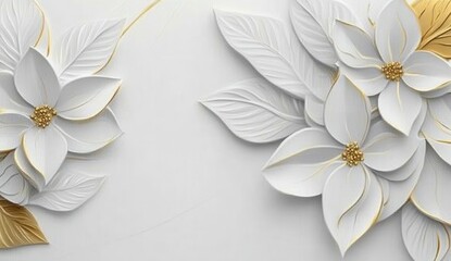 Elegant white flowers with gold accents
