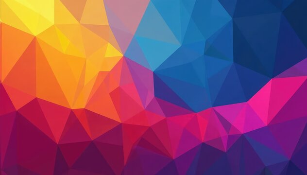 Geometric abstract shapes with vibrant color gradients, design, illustration, triangle