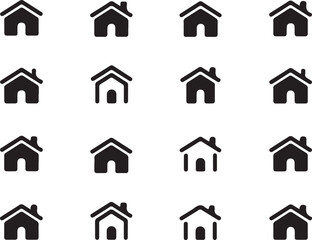 Simple House Home Icon Set Collection