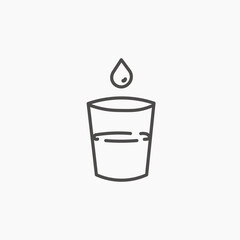 Scented Candle in a Glass Jar icon vector isolated. A burning candle in a jar.