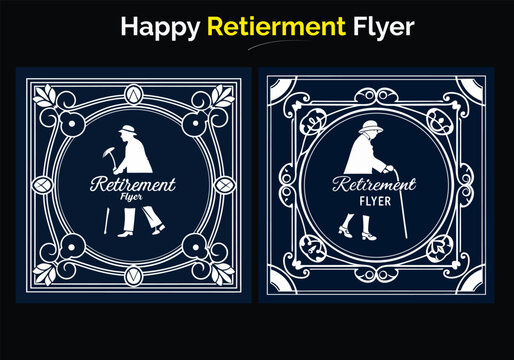 Retirement Flyer Design Template. Retirement Party Invitation Layout, square banner, and a4 poster, Retirement flyer template. Happy retirement party flyer design Happy retirement lunch party 