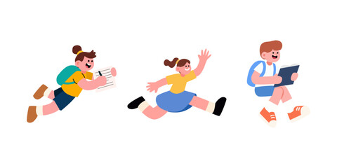 back to school concept illustration  children wearing school uniforms