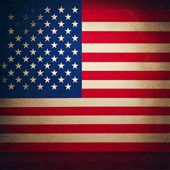 Flat Simplified American Flag Vector Graphic