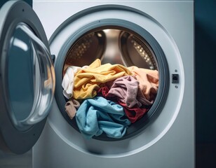 Clothes inside the washing machine