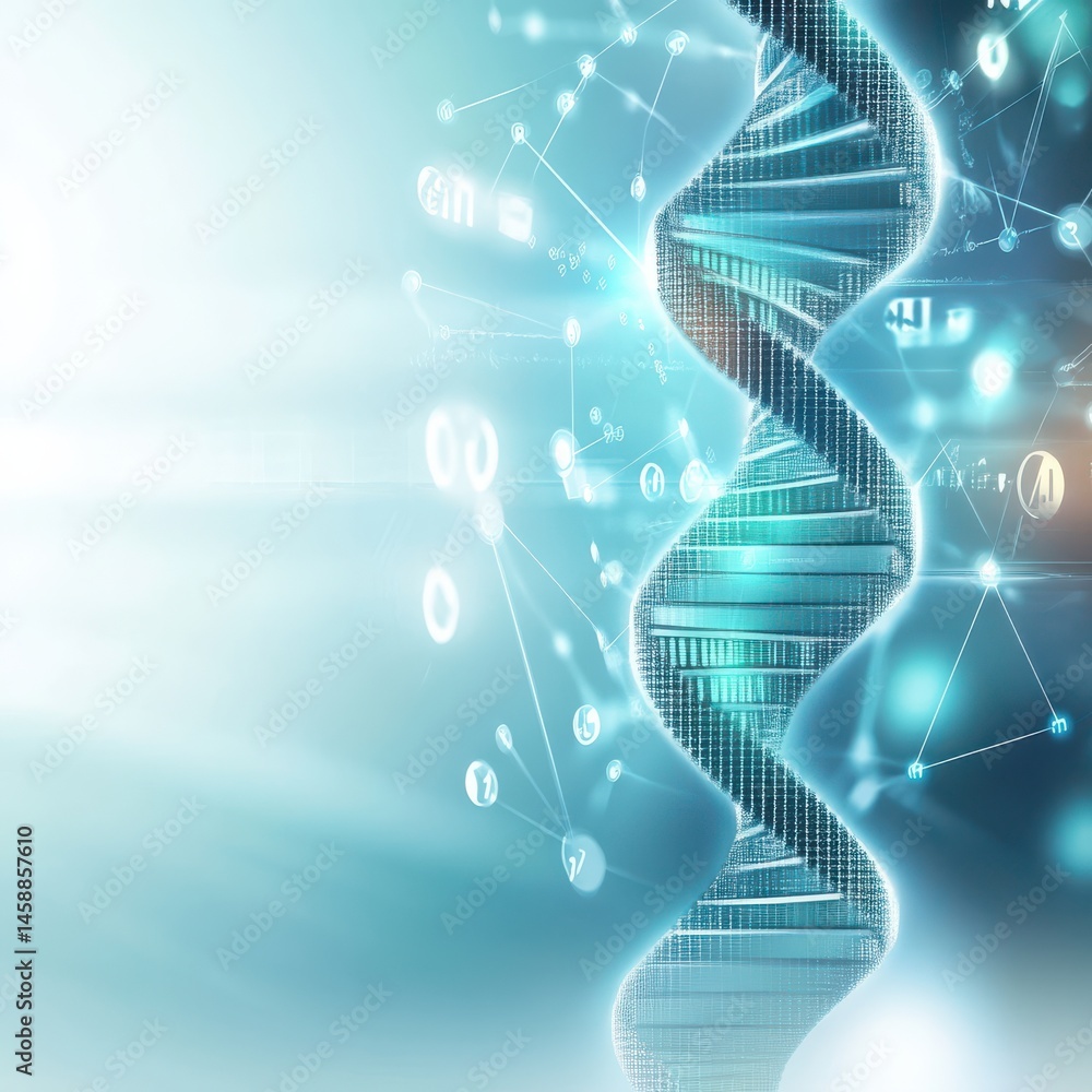 Poster hyperrealistic ai medical analysis of dna structures in a scientific environment gigapixel standard 