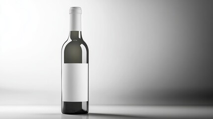 Elegant wine bottle mockup blank label studio shot clean design neutral background perfect for